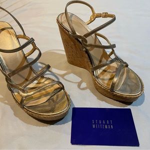 Gold wedge heel sandals